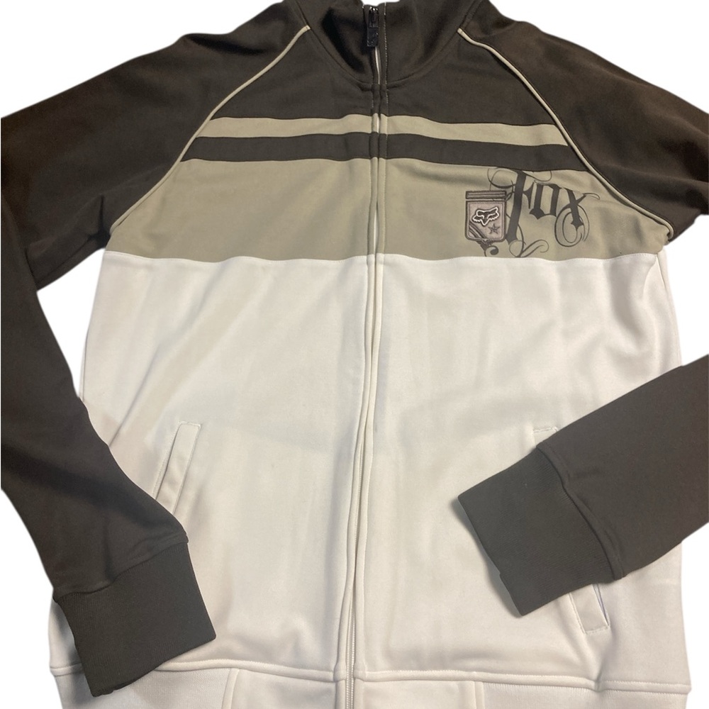 Fox RacingTrack Jacket Men's L Colorblock Skull Design Thumb Slots
